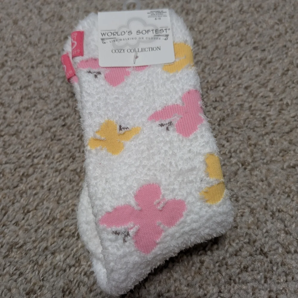 Fuzzy Butterfly Socks